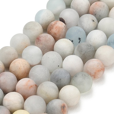 Natural Aquamarine Beads Strands G-P626-6mm-03-1