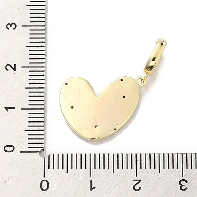 Brass Micro Pave Clear Cubic Zirconia European Dangle Charms KK-H455-33G-1