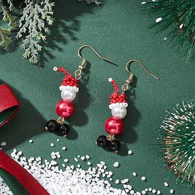 Glass Seed Beads Dangle Earrings EJEW-MZ00504-01-1