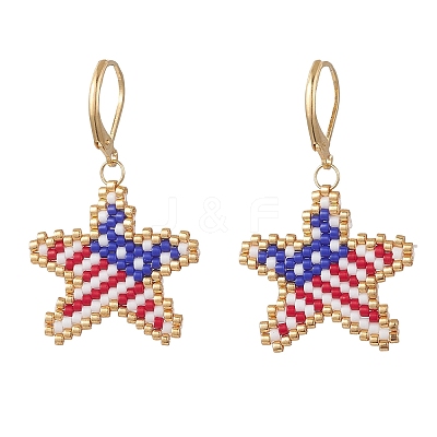 Glass Seed Beads Dangle Earrings EJEW-MZ00695-1
