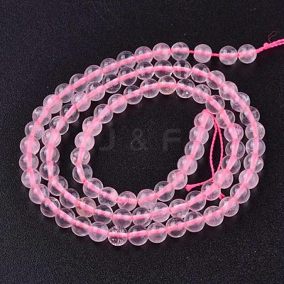 Natural  Rose Quartz Beads Strands G-L104-4mm-01-1