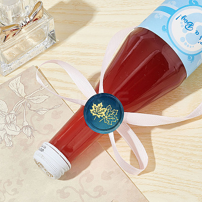 Brass Wax Seal Stamps with Wood Handle AJEW-WH0412-0207-1