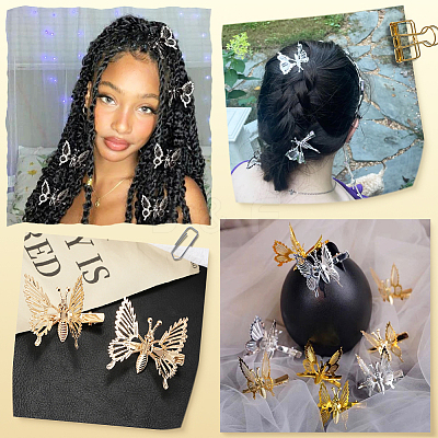 12Pcs 2 Colors Alloy Alligator Hair Clips for Women OHAR-SP0001-08-1
