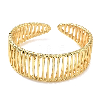 Hollow Brass Cuff Bangles for Women BJEW-C157-03G-1
