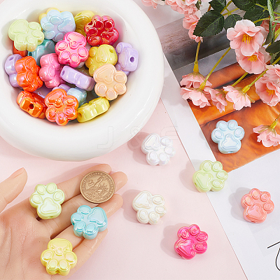 50Pcs UV Plating Acrylic Beads OACR-SP0001-03-1