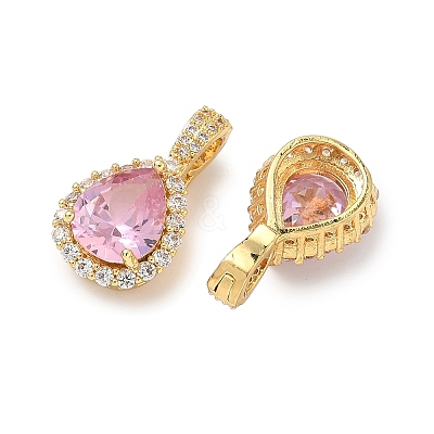 Brass Micro Pave Cubic Zirconia Pendants KK-Z139-09G-1