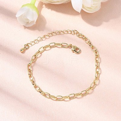 Brass Cable Chain Bracelet for Women BJEW-A065-10G-1