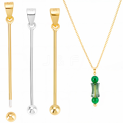 4Pcs 2 Colors Rhodium Plated 925 Sterling Silver Locket Style Planet Pinch Bails STER-SC0001-71A-1