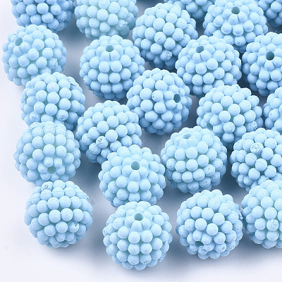 Rubberized Style Acrylic Beads MACR-T022-02C-1