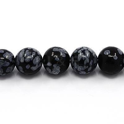Natural Snowflake Obsidian Beads Strands X-G-G515-4mm-01-1