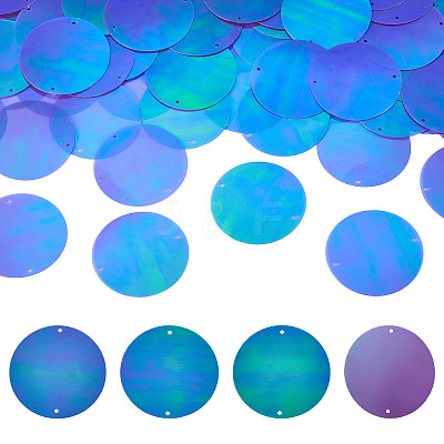 150Pcs Rainbow Iridescent PVC Paillette/Sequin Links FIND-TA0008-10C-1