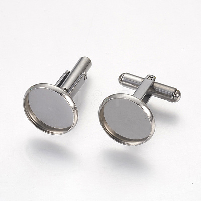 Non-Tarnish 304 Stainless Steel Cuffinks X-STAS-G187-23P-14mm-1