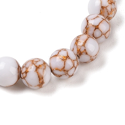 Synthetic Turquoise(Dyed) Round Beaded Stretch Bracelets G-U005-01B-08-1