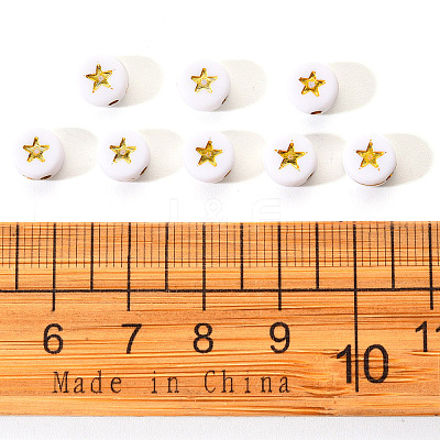 White Opaque Acrylic Beads PACR-YW0001-04A-1