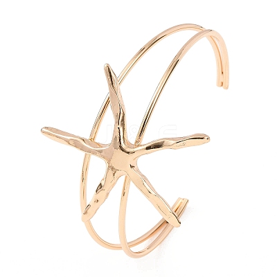 Alloy Cuff Bangles for Women BJEW-Z168-01G-02-1