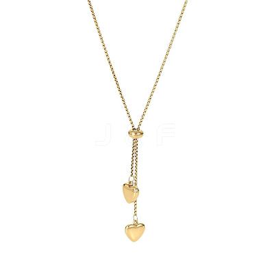 Heart Stainless Steel Tassel Lariat Necklaces for Women FS-WG9133A-01-1