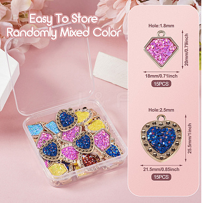 30Pcs 2 Styles UV Plating Acrylic Pendants PACR-TA0001-13-1