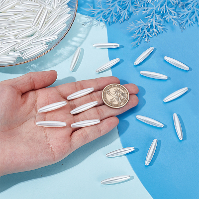 200Pcs Oval Acrylic Imitation Pearl Beads OACR-HY0001-20-1