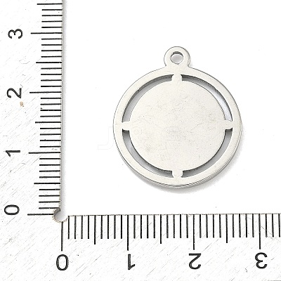 Hammered 304 Stainless Steel Pendants STAS-Z192-01P-1