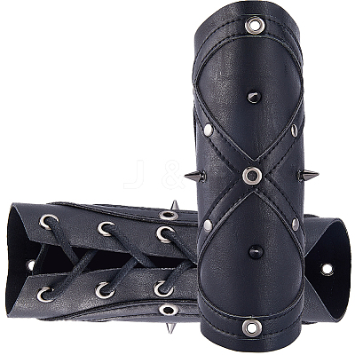 Adjustable PU Leather Cord Bracelet with Wax Cord AJEW-WH0415-24A-1