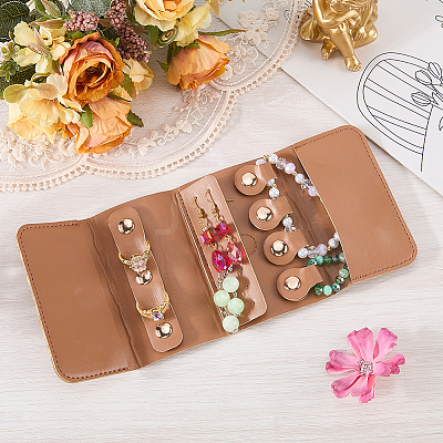 1Pc PU Leather Jewelry Rolls ABAG-CL0001-42-1