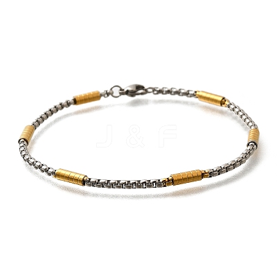 304 Stainless Steel Box Chain Bracelets for Women BJEW-C091-03C-GP-1