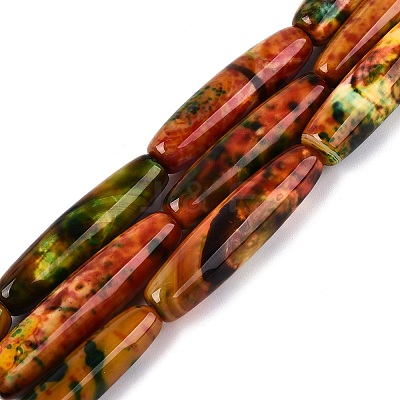 Natural Fire Crackle Agate Beads Strands G-Q606-62-1