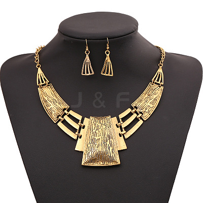 Trapezoid Alloy Dangle Earrings & Necklaces Sets FS-WGAAEC0-01-1
