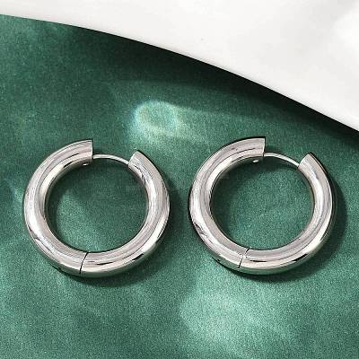 202 Stainless Steel Polishing Hoop Earrings EJEW-M106-02P-06-1