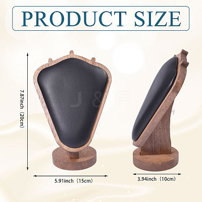 Bust Shaped Wooden Necklace Display Stands NDIS-WH0003-018E-1