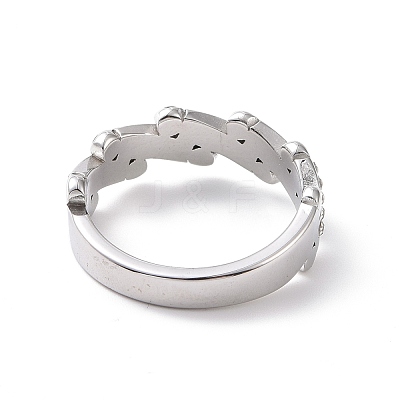 Crystal Rhinestone Oval Bar Finger Ring RJEW-D120-04P-1