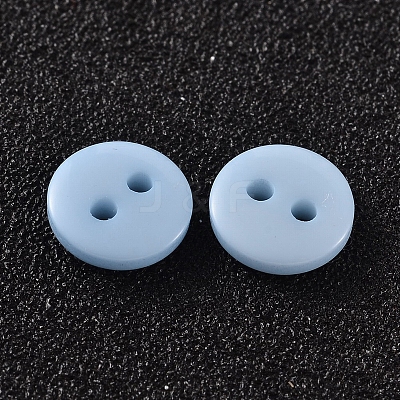 2-Hole Flat Round Resin Sewing Buttons for Costume Design BUTT-E119-20L-17-1