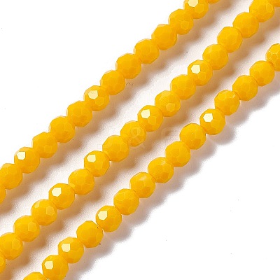 Faceted(32 Facets) Glass Beads Strands EGLA-J042-35B-M-1