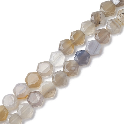 Natural Grey Agate Beads Strands G-K359-C11-01-1