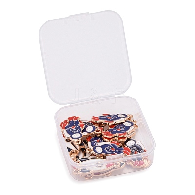 20Pcs 2 Style Zinc Alloy Enamel Pendants ENAM-LS0001-17G-1