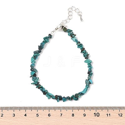 Natural Chrysocolla Chips Bracelets for Women BJEW-H623-01S-09-1