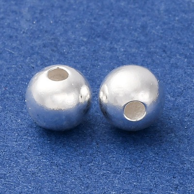 Fine Silver Round Beads STER-A047-08B-S-1
