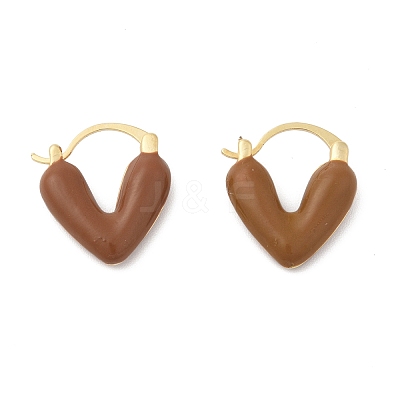 Brass Heart Hoop Earrings EJEW-R013-03G-1