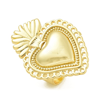 Brass Open Cuff Rings for Women RJEW-U011-01G-1