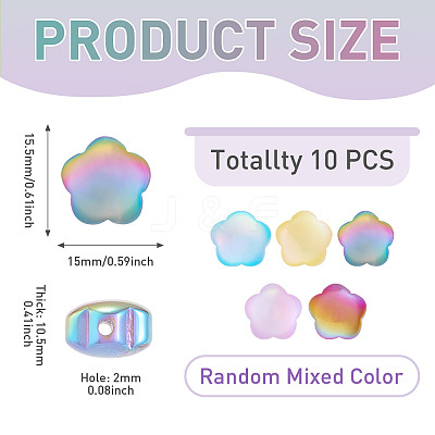 10Pcs Transparent Resin UV Reactive Beads RESI-TADJ0001-12-1