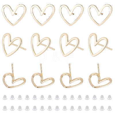 16Pcs Brass Stud Earrings Findings KK-BC0009-36-1