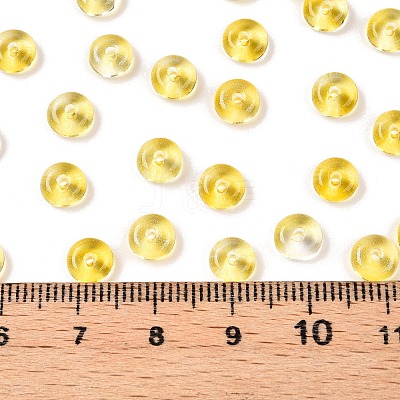 Spray Painted Transparent Glass Seed Beads SEED-T007-05A-1