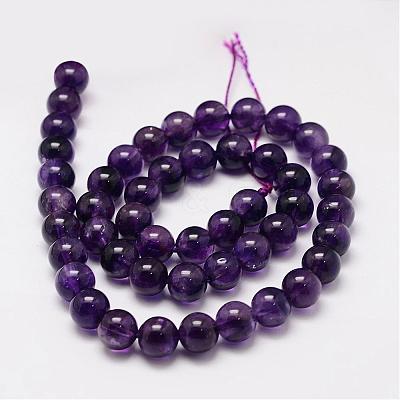 Natural Amethyst Beads Strands G-F306-10-8mm-1
