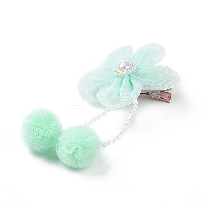 Flower Cloth Metallic Alligator Hair Clips LS-PHAR-D013-01E-1