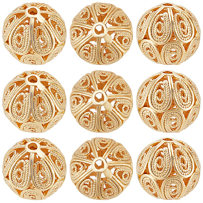 20Pcs Brass Filigree Beads KK-BBC0010-69-1