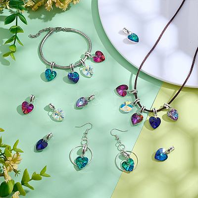 30Pcs 6 Colors Glass European Dangle Charms PALLOY-PH01825-1
