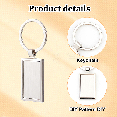 12Pcs 6 Style Alloy Blanks Keychains AJEW-GA0007-46-1