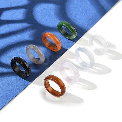 Natural Agate Rings X-RJEW-S042-04-B-1