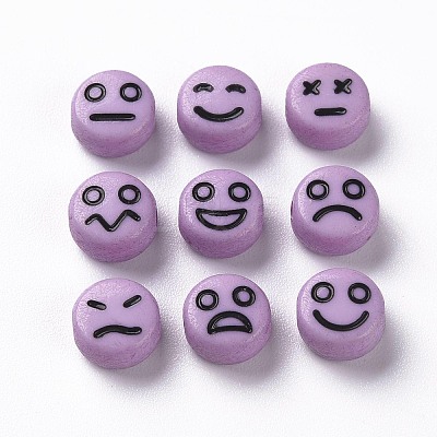 Opaque Medium Purple Acrylic Beads X-MACR-N008-42-C06-1