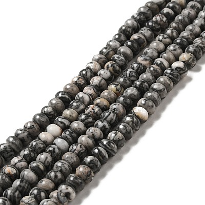 Natural Map Stone Beads Strands G-D481-18-1